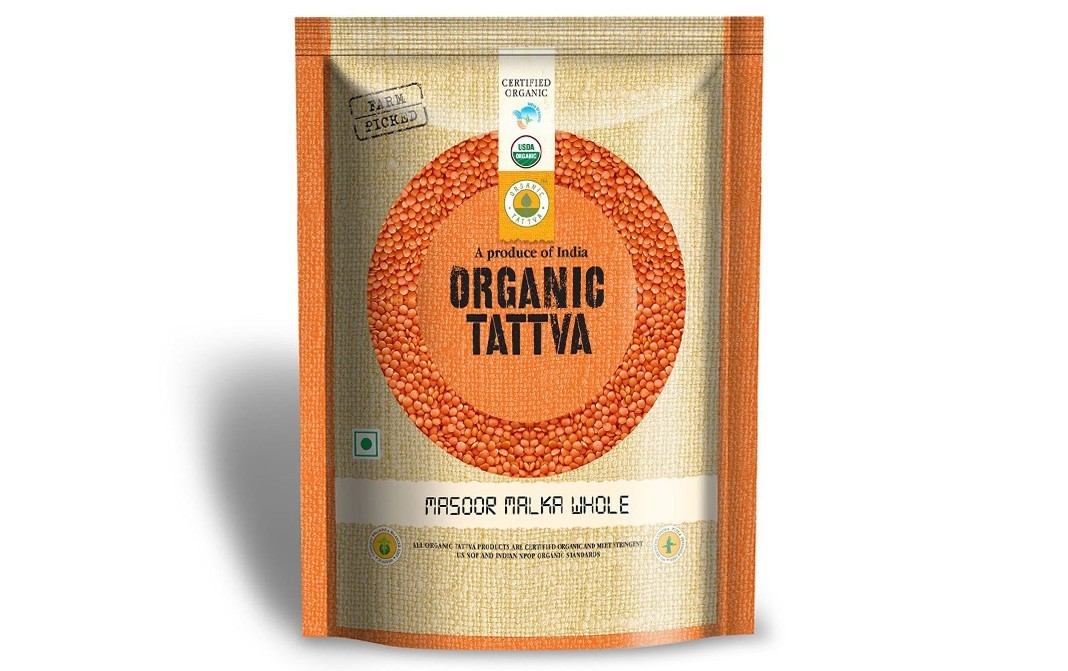 Organic Tattva Masoor Malka Whole    Pack  500 grams